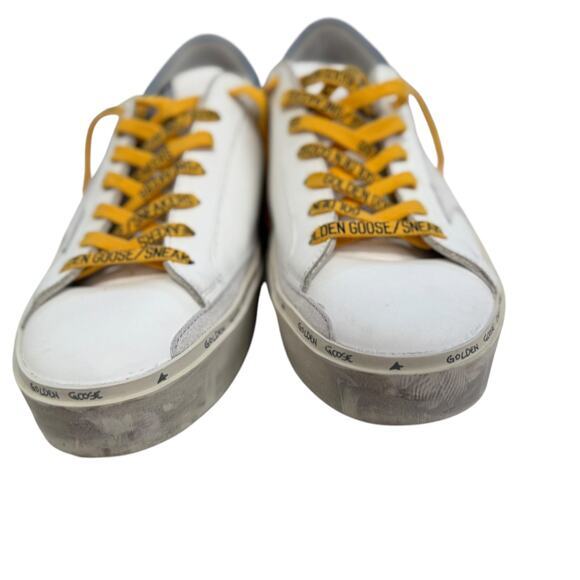 Golden Goose Hi Star Sneakers Womens Size 41 White Blue with Yellow Laces - Picture 4 of 13